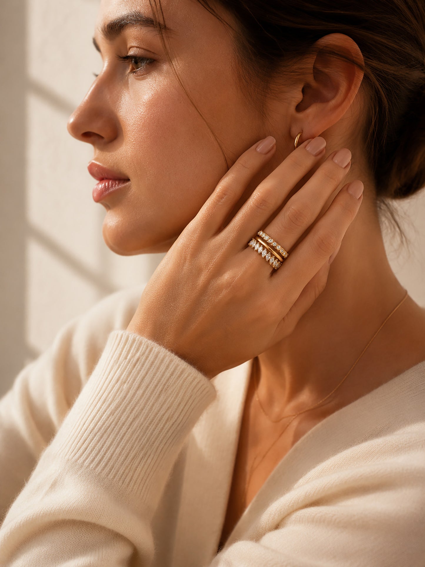 "Curated Brilliance" 3-Piece Zirconia Stacking Ring Set